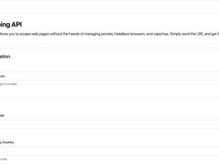 Web Scraping API - Configure URL and proxy settings for scraping.