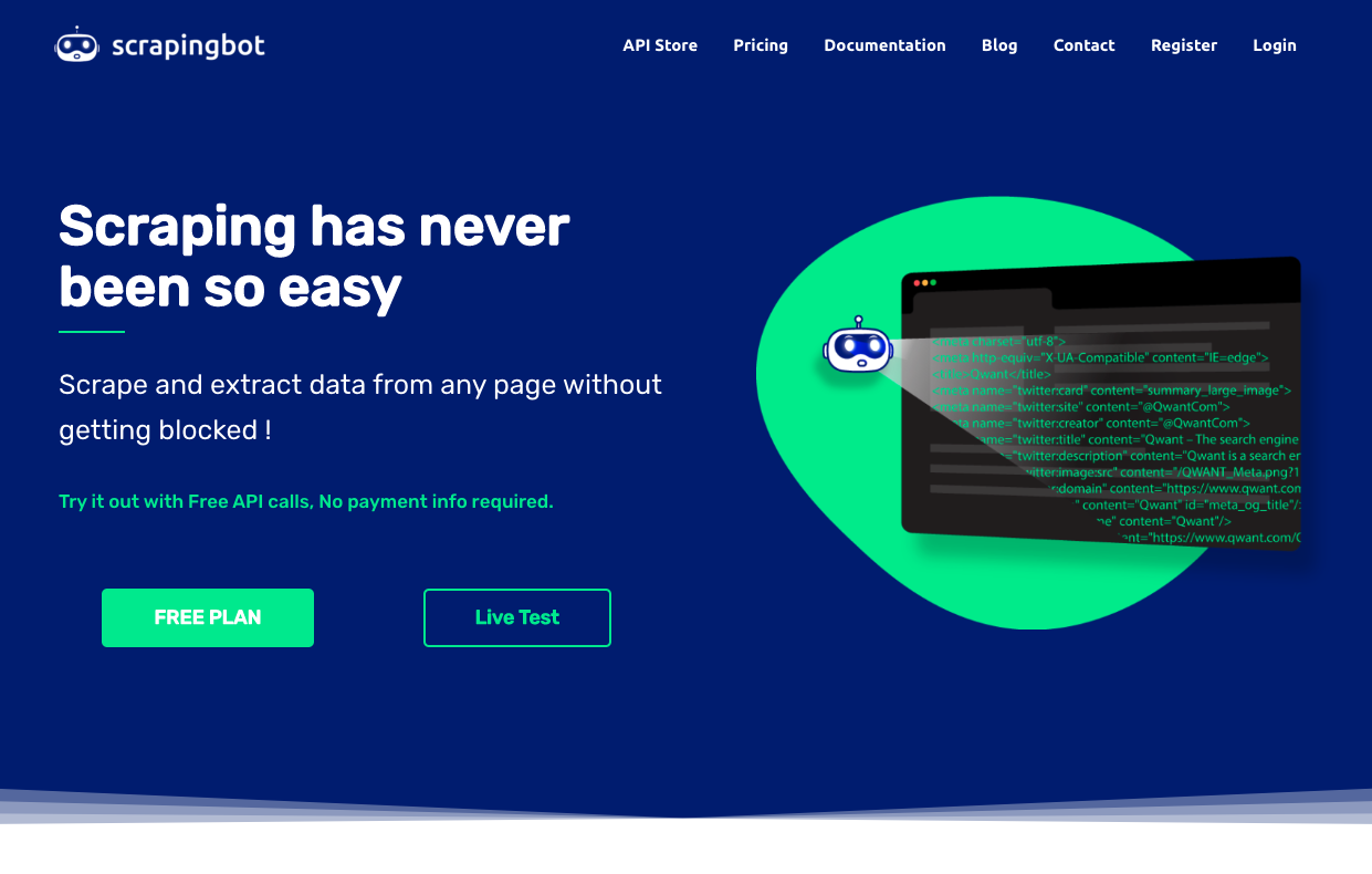 ScrapingBot - Homepage