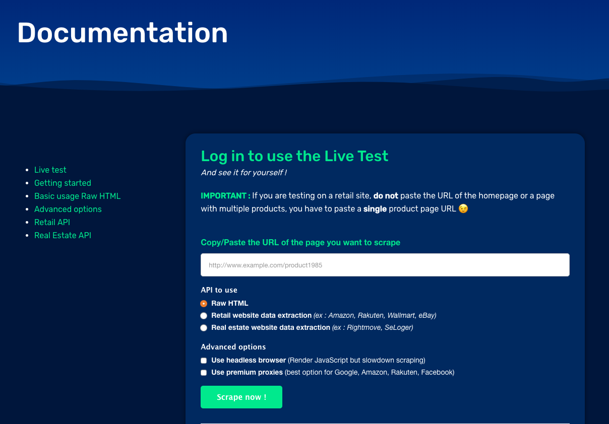 ScrapingBot - Live Test
