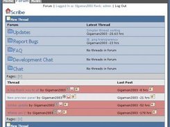 The forum tab of Scribe with a few threads 'flagged'
