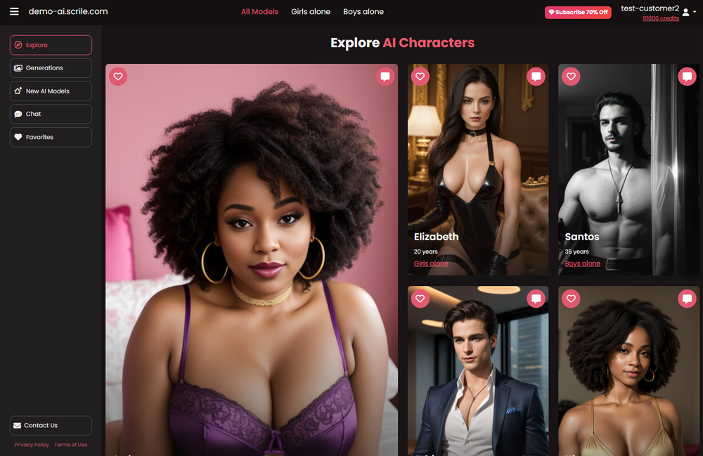 Scrile AI demo website