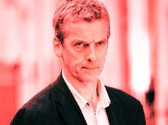 a very red Peter Capaldi