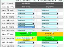 Calendrier des plongées (DP)