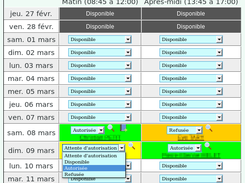 Calendrier des plongées (Gestionnaire)