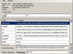 Sample of parsed dictionary