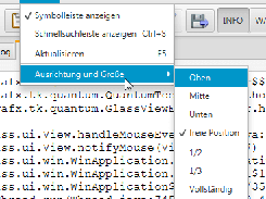 Ausrichtungsmöglichkeiten der Anwendung