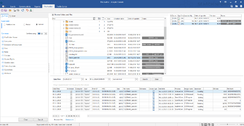 SearchInform FileAuditor Screenshot 1