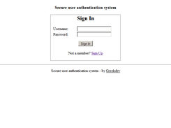 Login page