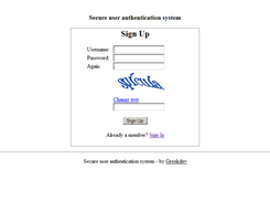 Registration page