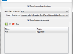Secondary Structure Export page