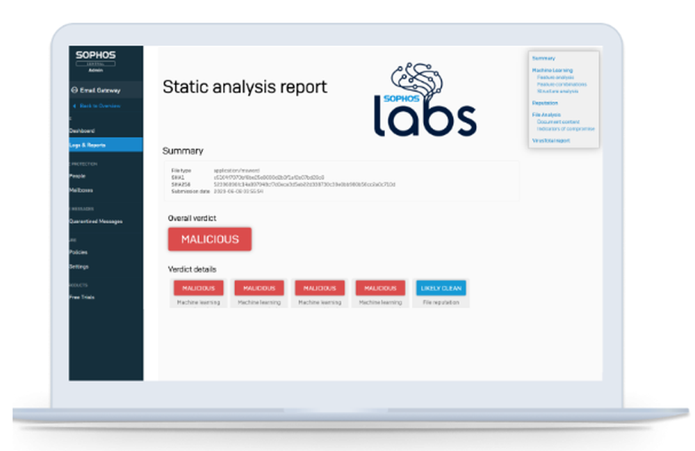 Sophos Email Screenshot 1