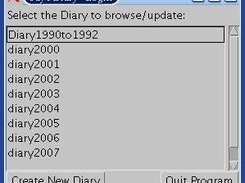 Diary Selection screen