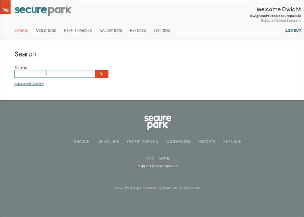 SecurePark-EnforcementAdminconsole