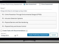 Create an assessment for one or more facilities and select the security controls to be addressed.