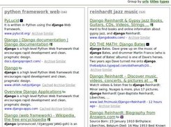 clustered websearch results