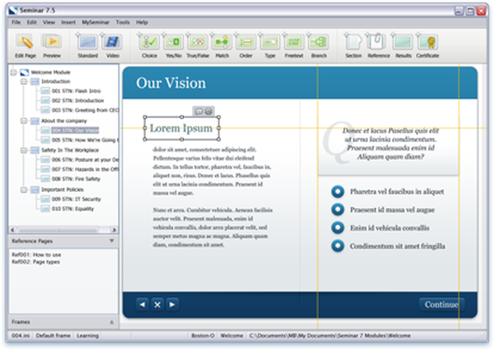 Seminar Author Screenshot 1