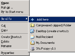 sendtosendto in the Explorer context menu