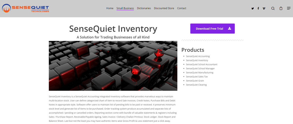 SenseQuiet Inventory Screenshot 1