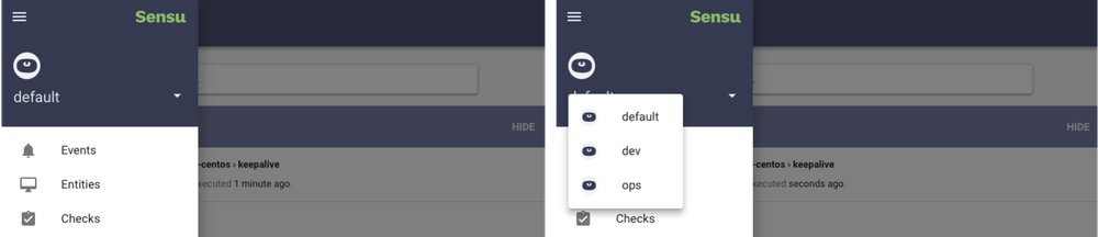 Dashboard - Namespace - Switcher