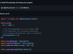 Sentry SDK for React Native Screenshot 1