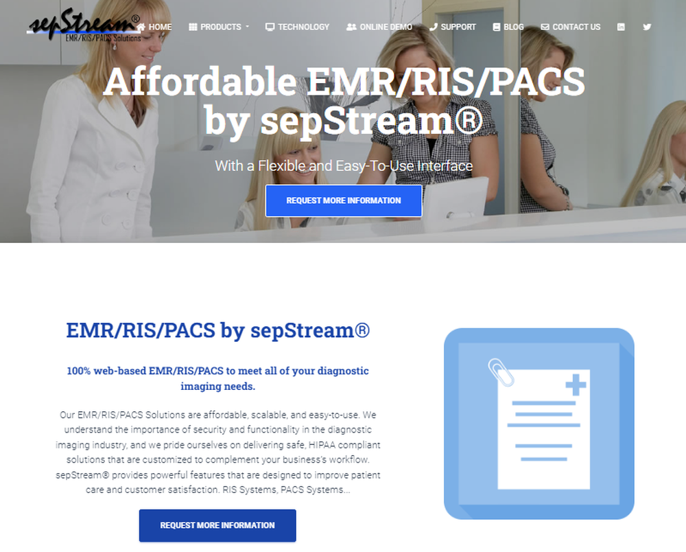 sepStream EMR/RIS/PACS Screenshot 1