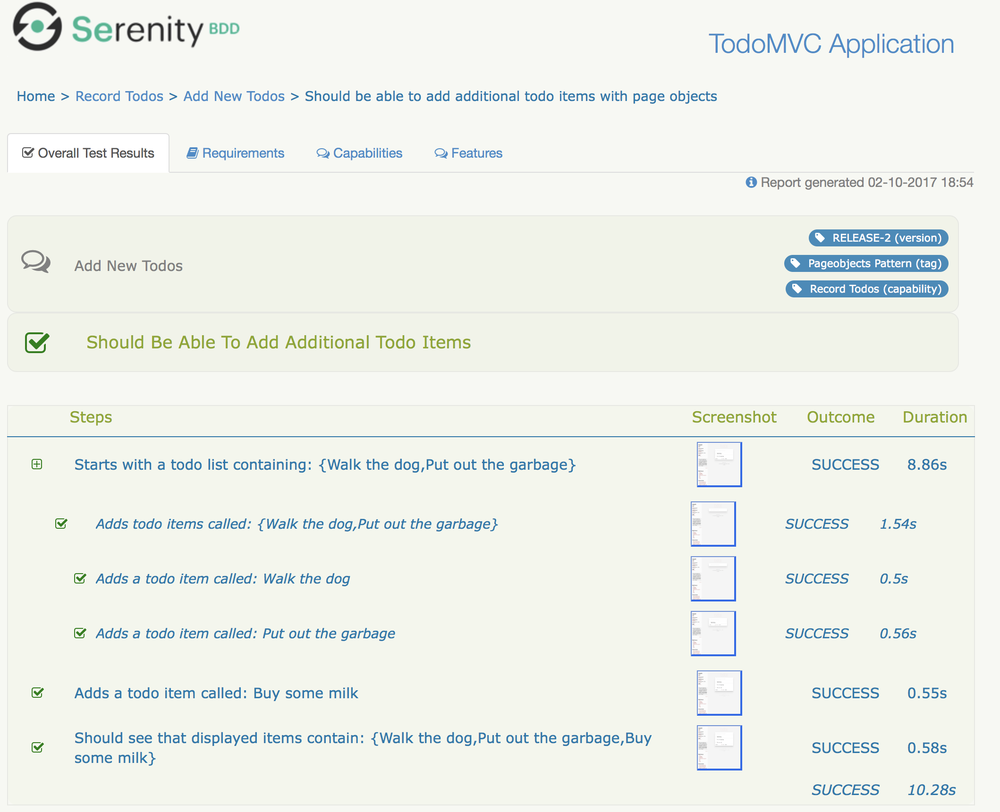 Serenity BDD Screenshot 1