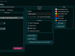 Settings window