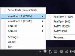 Right clicking on the notification icon brings up a menu listing all of the ports in the order they were plugged in