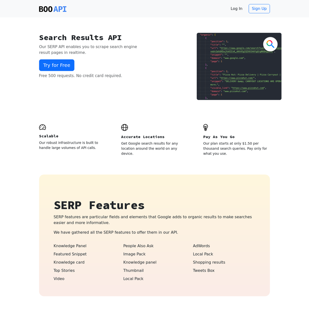 BooAPI Screenshot 1