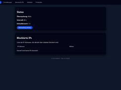Webinterface - Dashboard