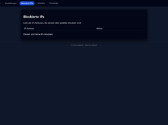 Webinterface - Blockiere IP's