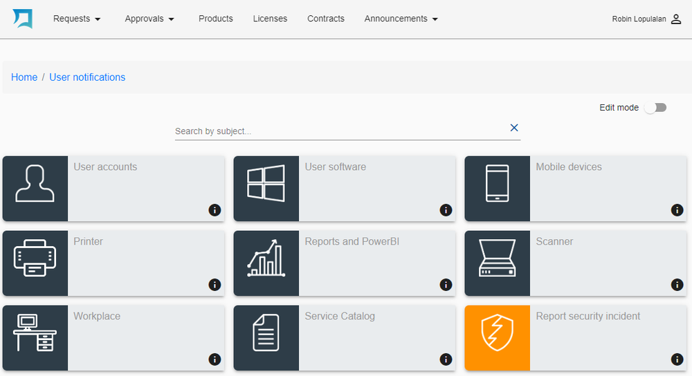 Customer self-service portal