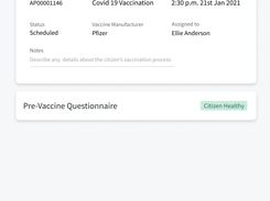 ServiceNow Vaccine Management Screenshot 2