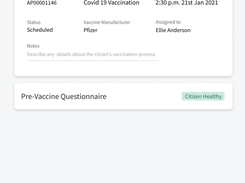 ServiceNow Vaccine Management Screenshot 1