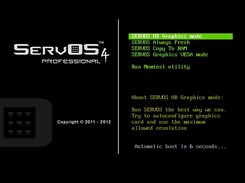 SERVOS Professional v4 Boot Screen
