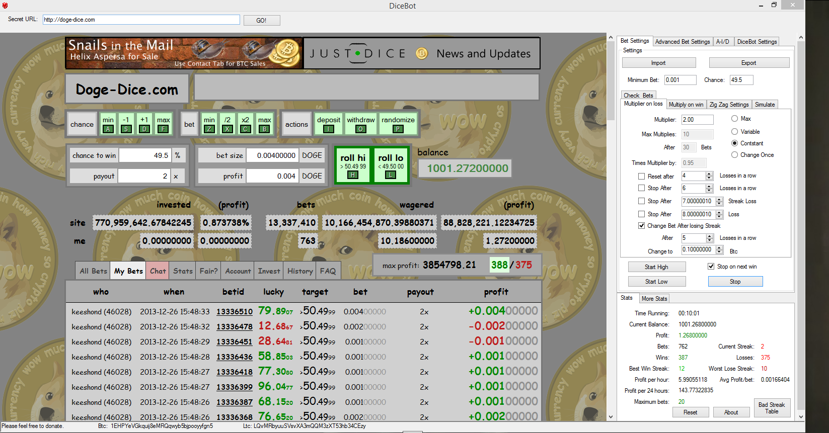 Seuntjie DiceBot download | SourceForge.net
