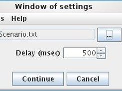Main window with settings of SEvents