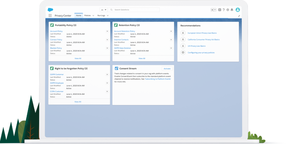 Salesforce Privacy Center Screenshot 1
