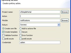 Symfony action wizard