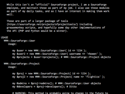 WWW::SourceForge docs