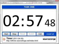 Timer counting up in Internet Explorer 9 (zoomed in)