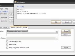 Setting a sql query to be exported to a shp_file.