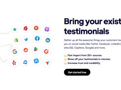 Gather praise from 20+ platforms—Google, G2, Twitter, Shopify, and more—in one unified library.