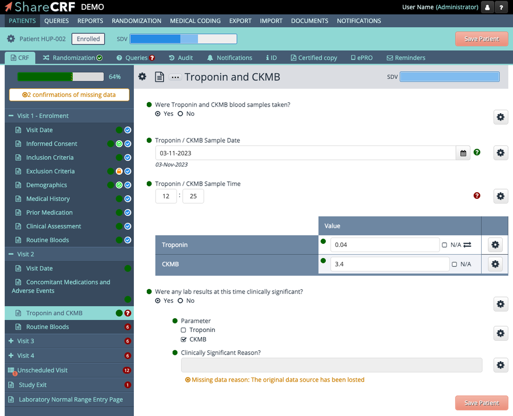 CRF: Capture Data System