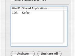 OS X: "Windows" tab select windows to share or hide