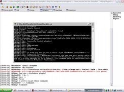 SharpBot's console with mIRC in the background