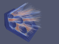 Streamlines of an example assembly