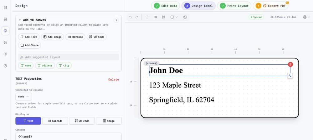 label designer workspace