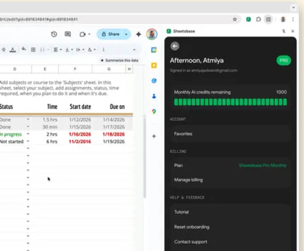 Sheetsbase Screenshot 1
