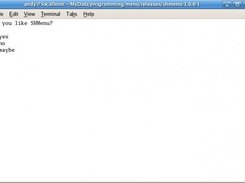 a menu generated by Shell Script Menu